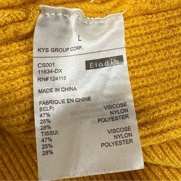 Elodie Women Long sleeves Knit Pullover Sweater Mustard Yellow - Picture 8 of 9